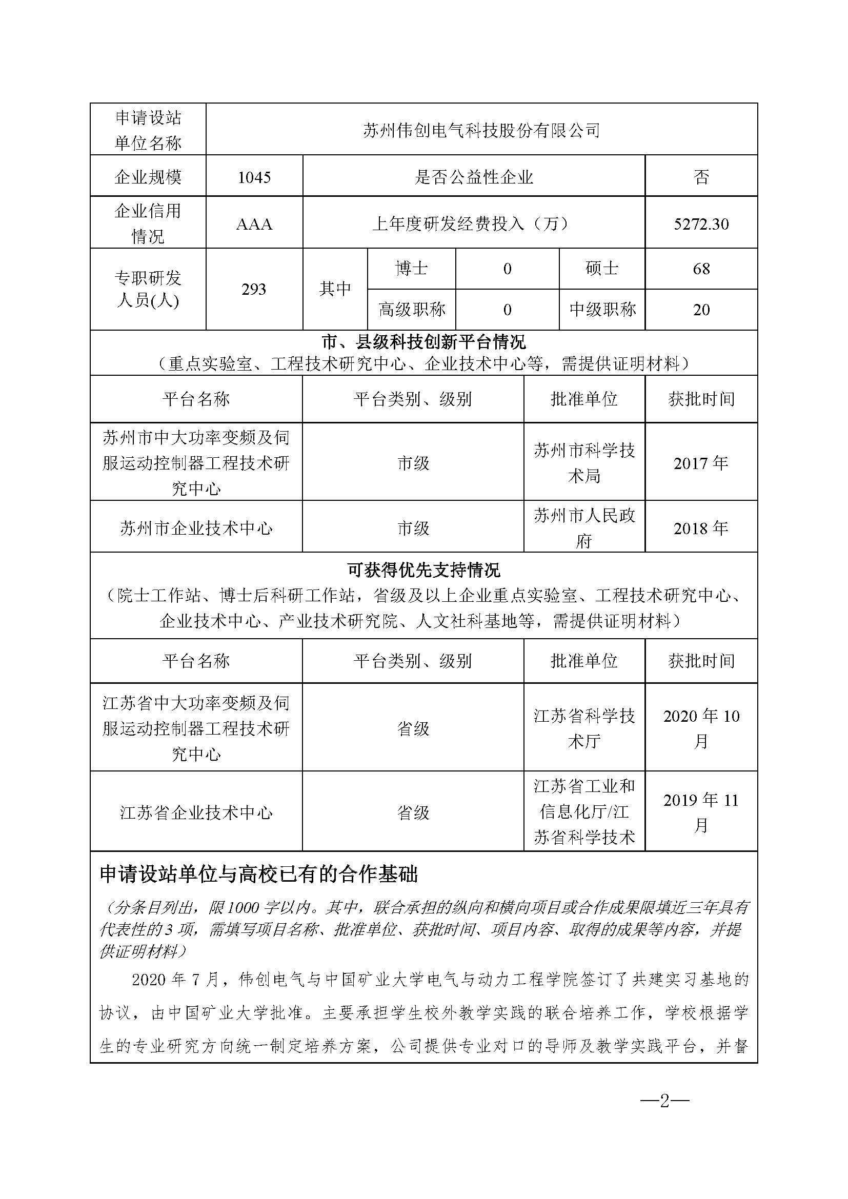 2、江苏省研究生工作站申报书-苏州伟创电气科技股份有限公司_页面_2.jpg